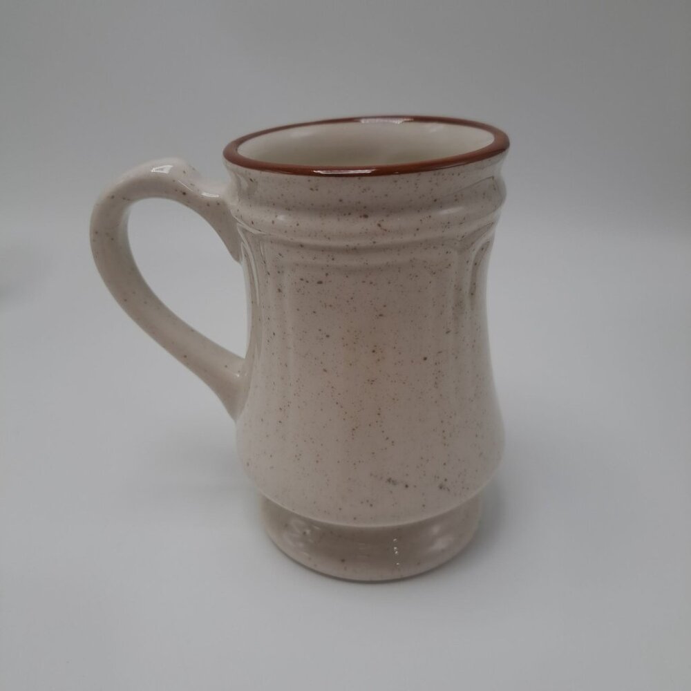 Syracuse China Brown Speckled Pedestal Stoneware Coffee Tea Mug